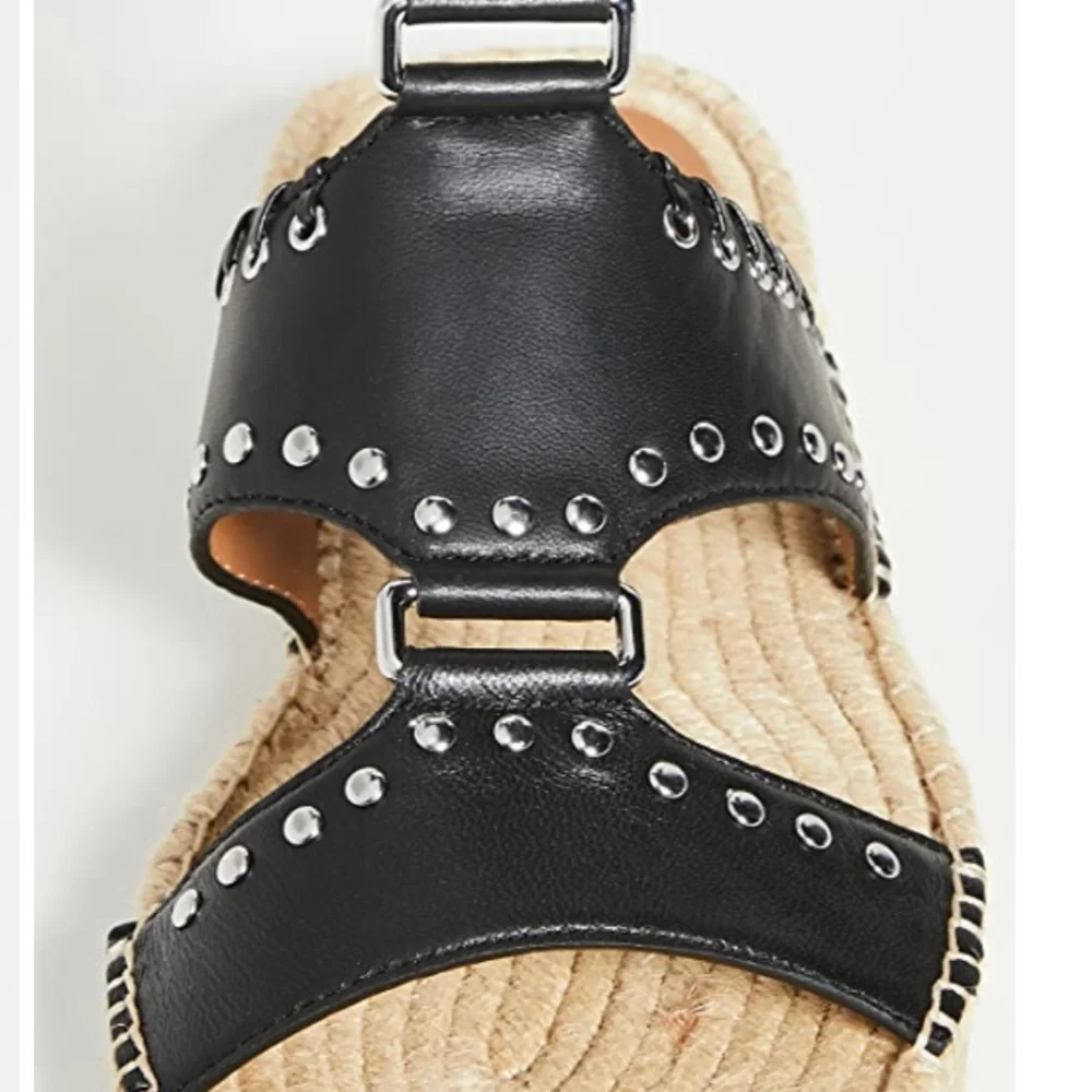 See by Chloe Yuna Espadrille Woven Studded Leather Sandals - Picture 4 of 11
